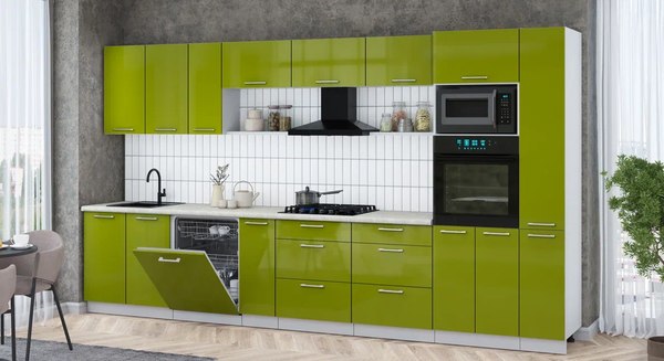 Кухонный гарнитур Интерлиния Мила Gloss 3.8-ПМ1