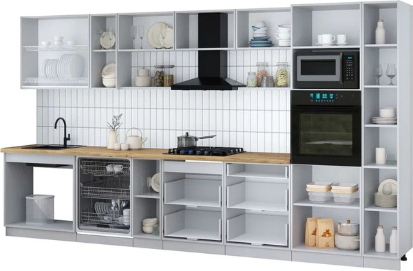 Кухонный гарнитур Интерлиния Мила Gloss 3.8-ПМ1