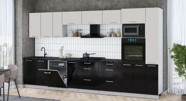 Кухонный гарнитур Интерлиния Мила Gloss 3.8-ПМ1