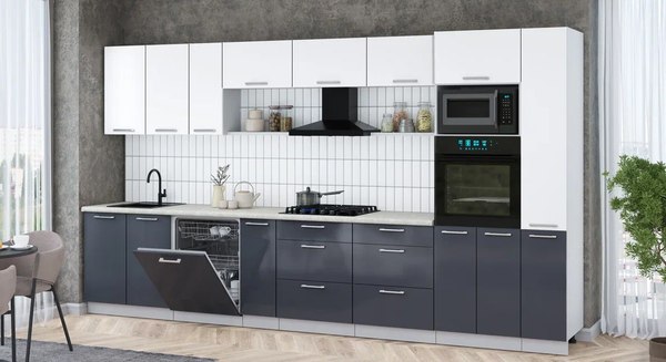 Кухонный гарнитур Интерлиния Мила Gloss 3.8-ПМ1