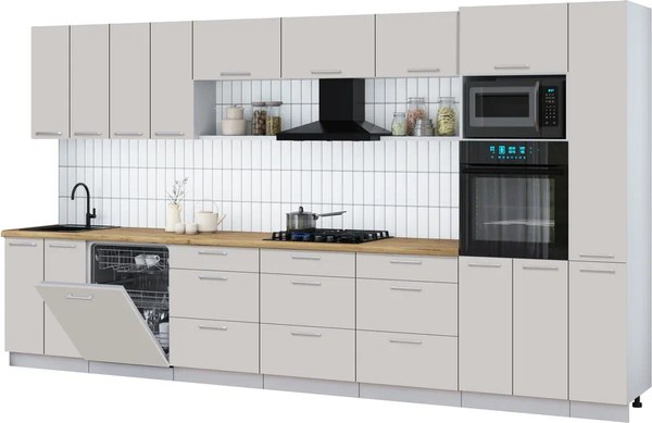 Кухонный гарнитур Интерлиния Мила Gloss 3.9-ПМ1 - фото