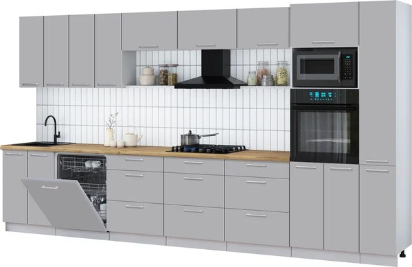 Кухонный гарнитур Интерлиния Мила Gloss 3.9-ПМ1 - фото