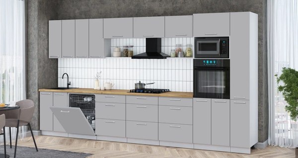 Кухонный гарнитур Интерлиния Мила Gloss 3.9-ПМ1