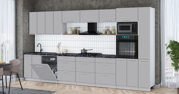 Кухонный гарнитур Интерлиния Мила Gloss 3.9-ПМ1