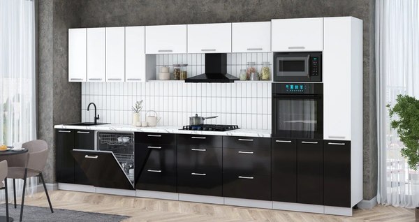 Кухонный гарнитур Интерлиния Мила Gloss 3.9-ПМ1