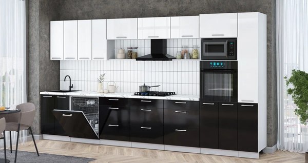 Кухонный гарнитур Интерлиния Мила Gloss 3.9-ПМ1