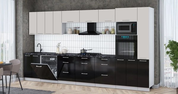 Кухонный гарнитур Интерлиния Мила Gloss 3.9-ПМ1