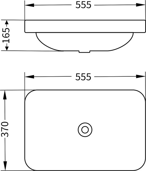 Умывальник со смесителем Lauter 21441B + Moon 21СK691C с донным клапаном 21190CH
