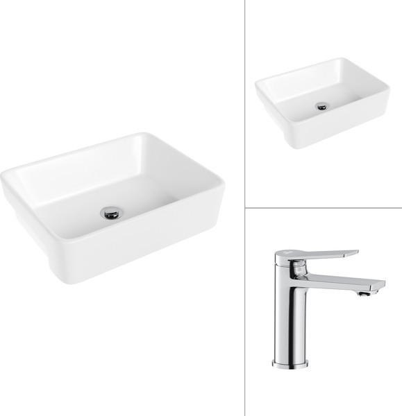 Умывальник со смесителем Lauter 21675 + Silk 21CK572С - фото