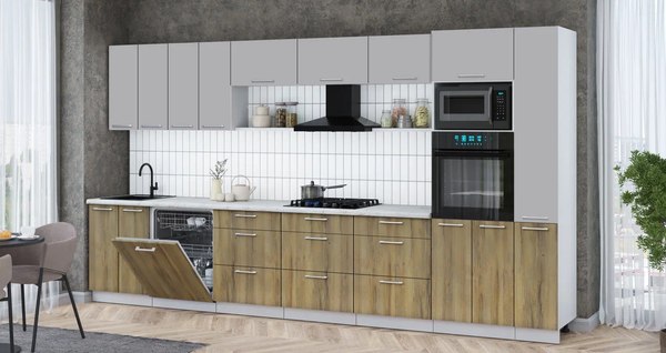 Кухонный гарнитур Интерлиния Мила Gloss 3.9-ПМ1