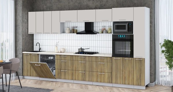 Кухонный гарнитур Интерлиния Мила Gloss 3.9-ПМ1