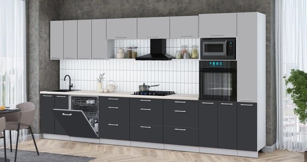 Кухонный гарнитур Интерлиния Мила Gloss 3.9-ПМ1