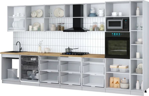 Кухонный гарнитур Интерлиния Мила Gloss 3.9-ПМ1