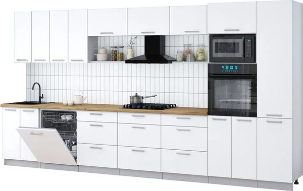 Кухонный гарнитур Интерлиния Мила Gloss 4.0-ПМ1 - фото