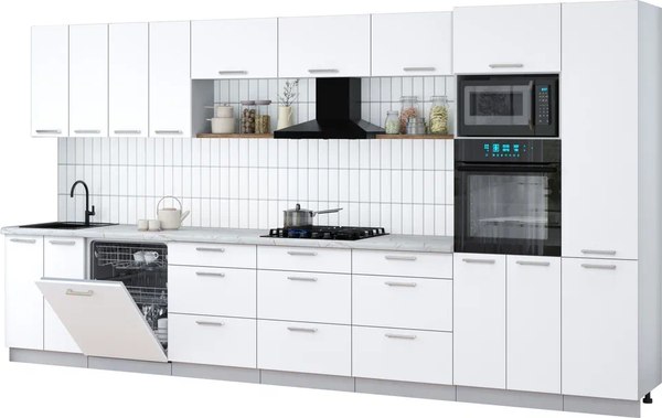 Кухонный гарнитур Интерлиния Мила Gloss 4.0-ПМ1 - фото