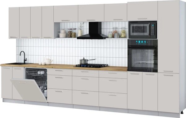 Кухонный гарнитур Интерлиния Мила Gloss 4.0-ПМ1 - фото