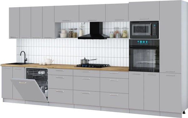 Кухонный гарнитур Интерлиния Мила Gloss 4.0-ПМ1 - фото