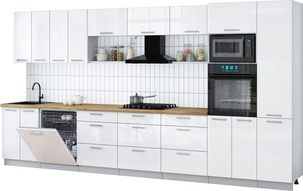 Кухонный гарнитур Интерлиния Мила Gloss 4.0-ПМ1 - фото