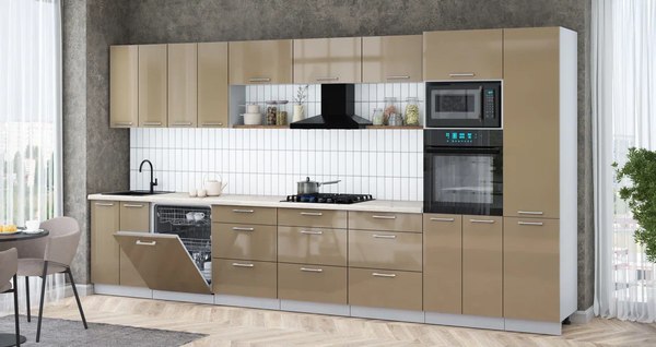 Кухонный гарнитур Интерлиния Мила Gloss 4.0-ПМ1