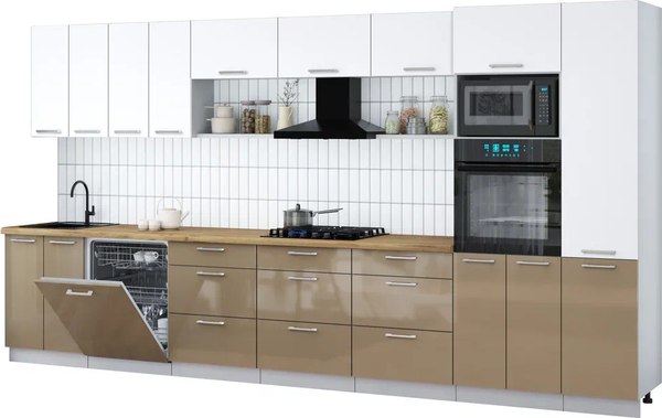 Кухонный гарнитур Интерлиния Мила Gloss 4.0-ПМ1 - фото