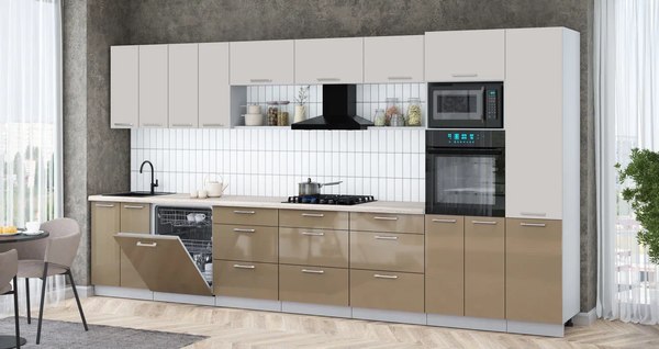 Кухонный гарнитур Интерлиния Мила Gloss 4.0-ПМ1