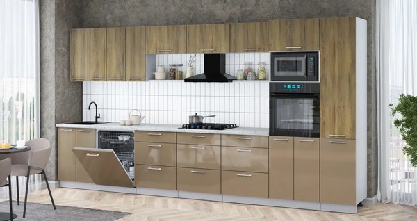 Кухонный гарнитур Интерлиния Мила Gloss 4.0-ПМ1