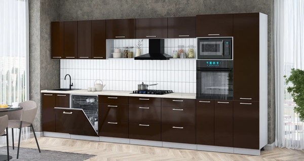 Кухонный гарнитур Интерлиния Мила Gloss 4.0-ПМ1