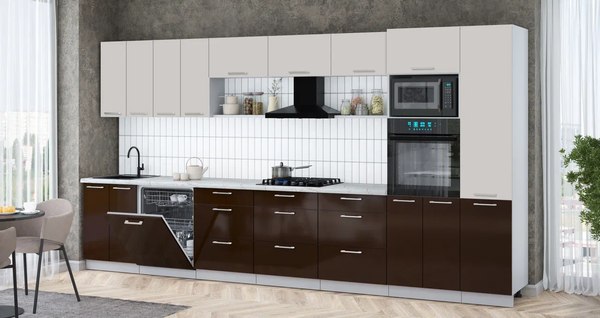 Кухонный гарнитур Интерлиния Мила Gloss 4.0-ПМ1