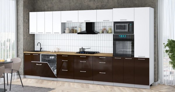 Кухонный гарнитур Интерлиния Мила Gloss 4.0-ПМ1