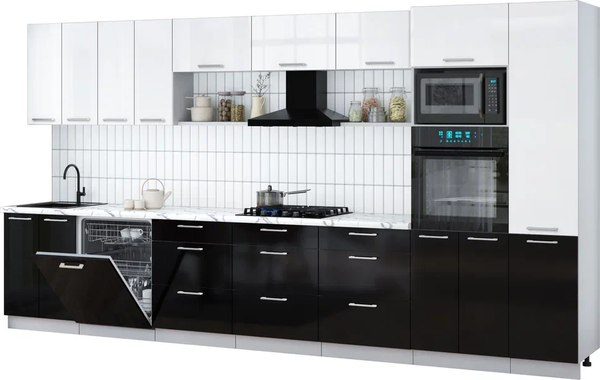 Кухонный гарнитур Интерлиния Мила Gloss 4.0-ПМ1 - фото