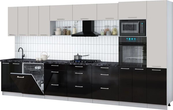 Кухонный гарнитур Интерлиния Мила Gloss 4.0-ПМ1 - фото