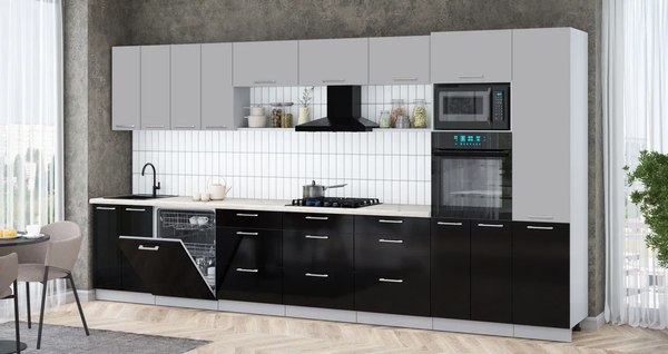 Кухонный гарнитур Интерлиния Мила Gloss 4.0-ПМ1