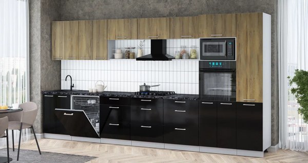 Кухонный гарнитур Интерлиния Мила Gloss 4.0-ПМ1