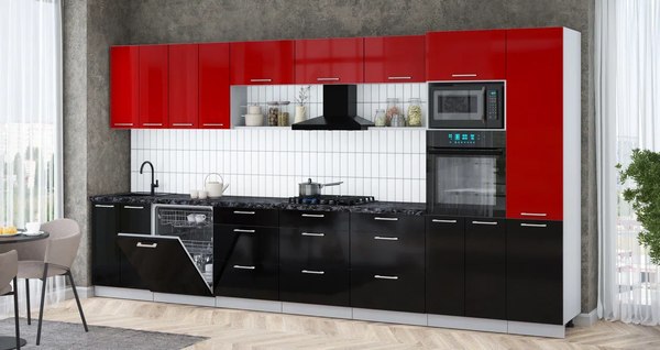 Кухонный гарнитур Интерлиния Мила Gloss 4.0-ПМ1