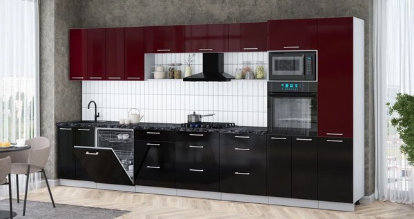 Кухонный гарнитур Интерлиния Мила Gloss 4.0-ПМ1