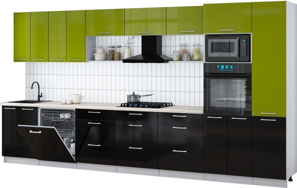 Кухонный гарнитур Интерлиния Мила Gloss 4.0-ПМ1 - фото