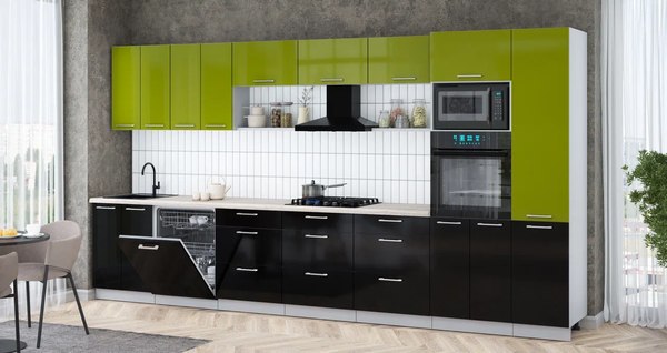 Кухонный гарнитур Интерлиния Мила Gloss 4.0-ПМ1