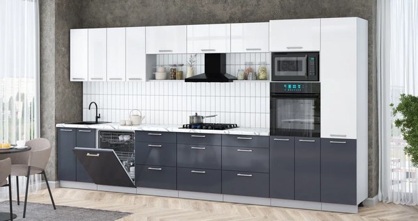 Кухонный гарнитур Интерлиния Мила Gloss 4.0-ПМ1