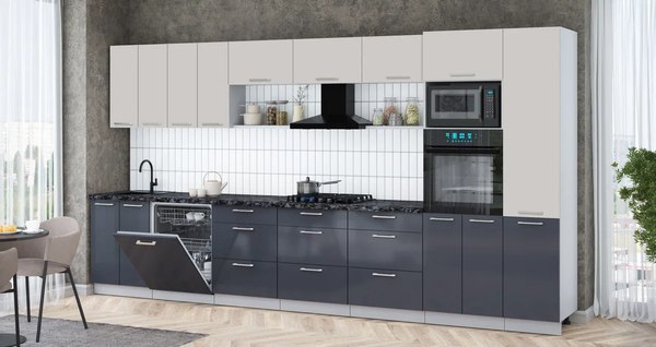 Кухонный гарнитур Интерлиния Мила Gloss 4.0-ПМ1