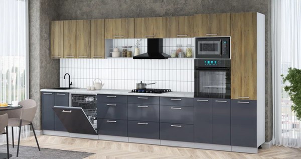 Кухонный гарнитур Интерлиния Мила Gloss 4.0-ПМ1