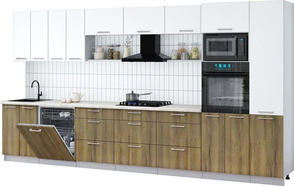 Кухонный гарнитур Интерлиния Мила Gloss 4.0-ПМ1 - фото