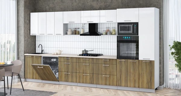 Кухонный гарнитур Интерлиния Мила Gloss 4.0-ПМ1