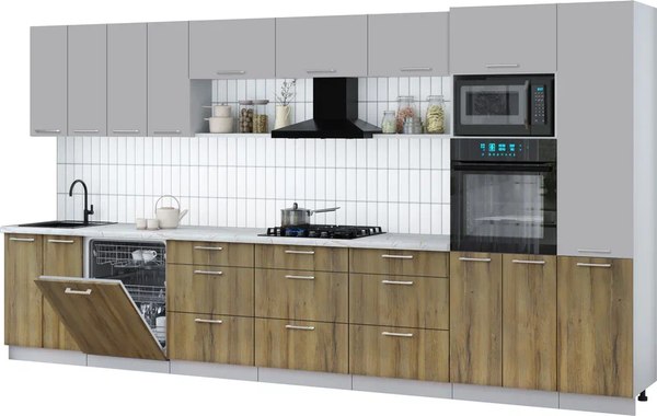 Кухонный гарнитур Интерлиния Мила Gloss 4.0-ПМ1 - фото