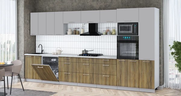 Кухонный гарнитур Интерлиния Мила Gloss 4.0-ПМ1