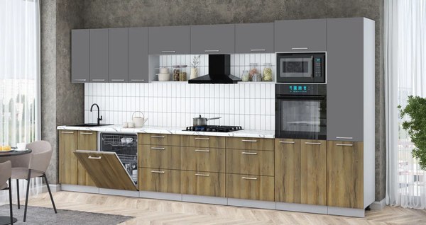 Кухонный гарнитур Интерлиния Мила Gloss 4.0-ПМ1