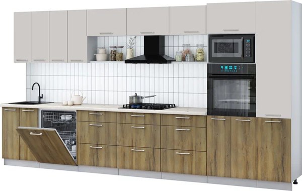 Кухонный гарнитур Интерлиния Мила Gloss 4.0-ПМ1 - фото