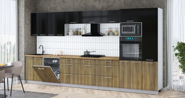 Кухонный гарнитур Интерлиния Мила Gloss 4.0-ПМ1