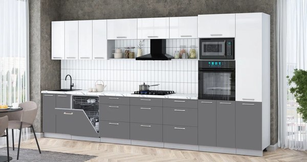 Кухонный гарнитур Интерлиния Мила Gloss 4.0-ПМ1