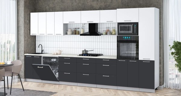 Кухонный гарнитур Интерлиния Мила Gloss 4.0-ПМ1