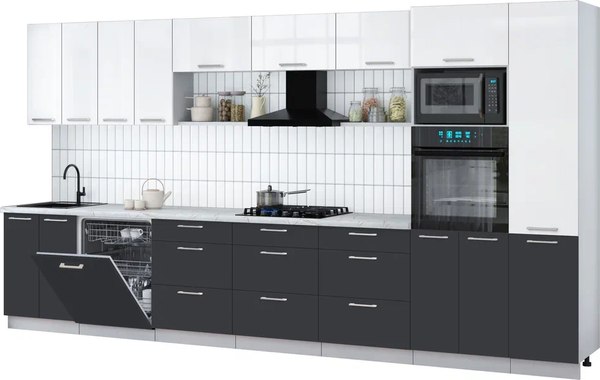 Кухонный гарнитур Интерлиния Мила Gloss 4.0-ПМ1 - фото